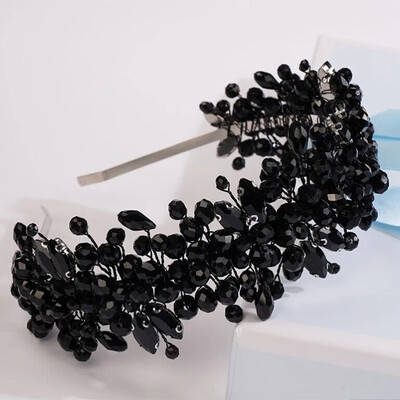 Divatos kristály menyasszonyi korona fejpánt ezüst strasszos luxus kristály menyasszonyi fejdísz, kézzel készített parti esküvői hajkiegészítők