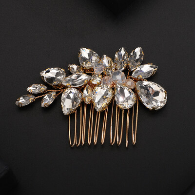 8Colors Strasszos Menyasszonyi Hajfésűk Ezüst Kristály Női Esküvői Fej Kiegészítők Piros Fekete Party Fejdísz Ékszerek Kék Tiarák