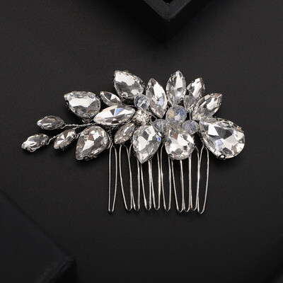 8Colors Strasszos Menyasszonyi Hajfésűk Ezüst Kristály Női Esküvői Fej Kiegészítők Piros Fekete Party Fejdísz Ékszerek Kék Tiarák