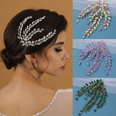Fashion Leaf Zircon Bridal Headpiece Tiara Αξεσουάρ για γυναίκες Πολυτελή κοσμήματα για κορίτσια Κρυστάλλινα κουρέματα γάμου