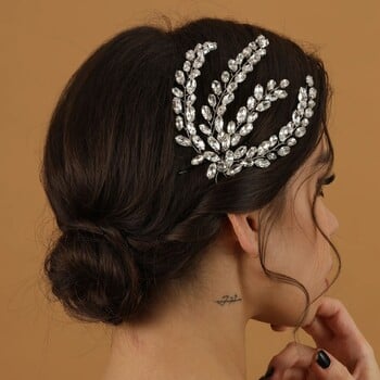 Fashion Leaf Zircon Bridal Headpiece Tiara Αξεσουάρ για γυναίκες Πολυτελή κοσμήματα για κορίτσια Κρυστάλλινα κουρέματα γάμου