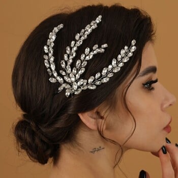 Fashion Leaf Zircon Bridal Headpiece Tiara Αξεσουάρ για γυναίκες Πολυτελή κοσμήματα για κορίτσια Κρυστάλλινα κουρέματα γάμου