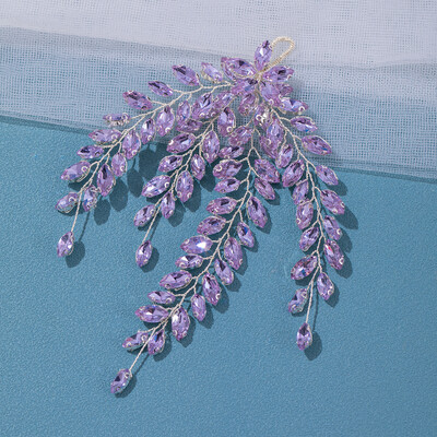 Fashion Leaf Zircon Bridal Headpiece Tiara Αξεσουάρ για γυναίκες Πολυτελή κοσμήματα για κορίτσια Κρυστάλλινα κουρέματα γάμου