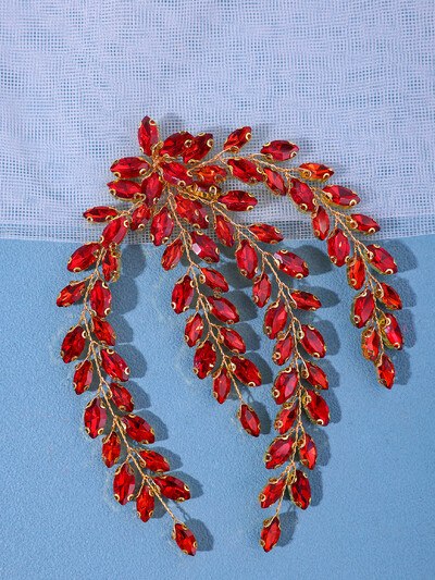 Fashion Leaf Zircon Bridal Headpiece Tiara Αξεσουάρ για γυναίκες Πολυτελή κοσμήματα για κορίτσια Κρυστάλλινα κουρέματα γάμου