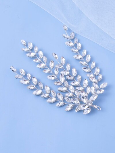 Fashion Leaf Zircon Bridal Headpiece Tiara Αξεσουάρ για γυναίκες Πολυτελή κοσμήματα για κορίτσια Κρυστάλλινα κουρέματα γάμου