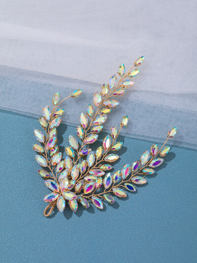 Fashion Leaf Zircon Bridal Headpiece Tiara Αξεσουάρ για γυναίκες Πολυτελή κοσμήματα για κορίτσια Κρυστάλλινα κουρέματα γάμου