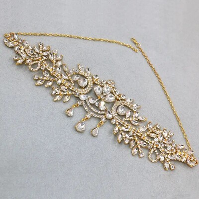 Népszerű strasszos homlokruha Arany és ezüst menyasszonyi frizura Esküvői hajkiegészítők Menyasszonyi ékszerek