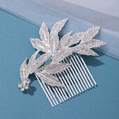 Aukštos kokybės mados galvos apdangalai nuotakų papuošalai Kalnų krištolo rankų darbo krištolinių lapų formos plaukų šukos