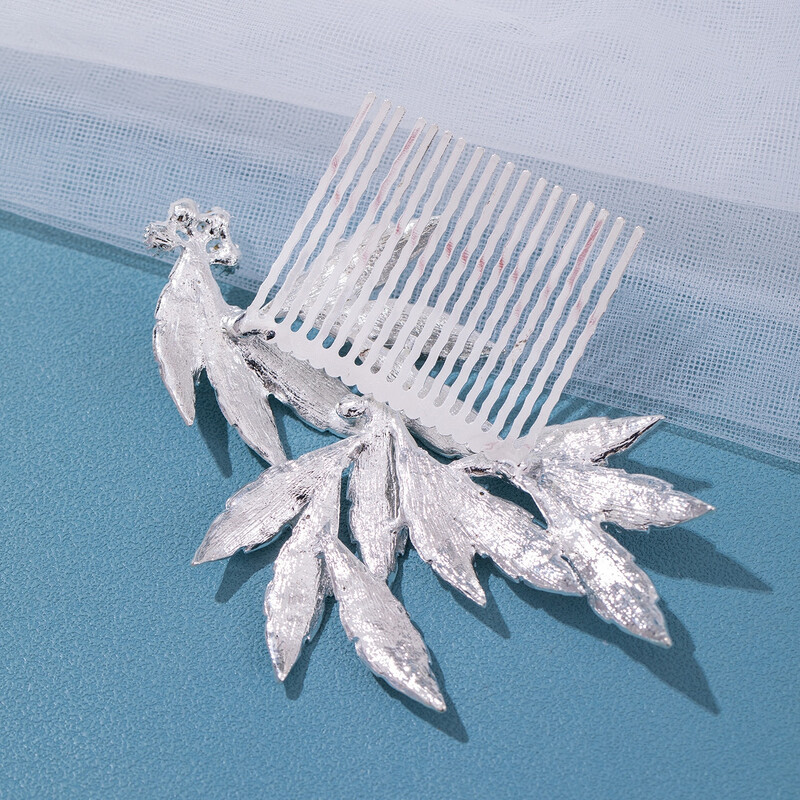 Aukštos kokybės mados galvos apdangalai nuotakų papuošalai Kalnų krištolo rankų darbo krištolinių lapų formos plaukų šukos