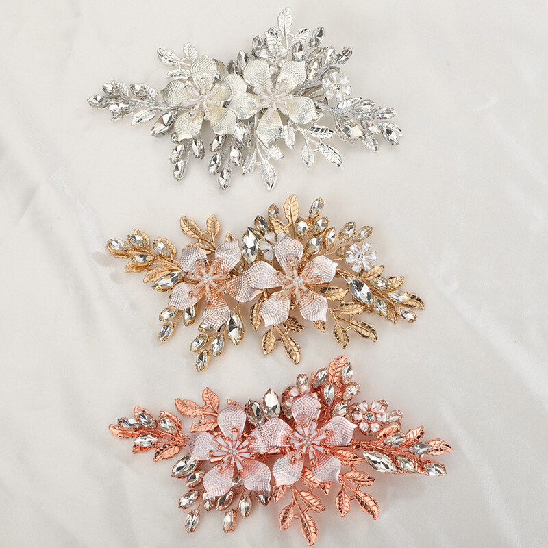 Fényes menyasszonyi hajkiegészítők Fejfedők Női Hajhoz Esküvői Barátnős Fejdíszek 3 Színes Strasszköves Clip Fej ékszerek