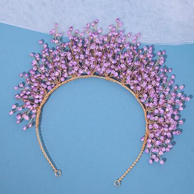 Moda Mireasa Perla Cristal Bandita Femei Bijuterii Păr Nunta Tiara Aur Accesorii Păr Bentite Floră Coifă Ornament