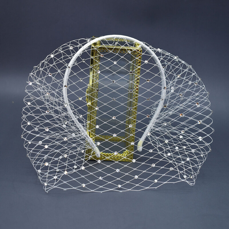 Αξεσουάρ για πάρτι για νυφικό με πέπλο κρυστάλλου νύφης με δίχτυ ψαριού κρυπτογραφημένο με τσέρκι από διαμάντι