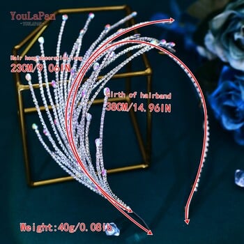 YouLaPan Rhinestone Headband Headpiece για Νυφικό Χειροποίητο Κρυστάλλινο Γυναικείο Hairband Party Wedding Hair Accessories Headpiece HP628