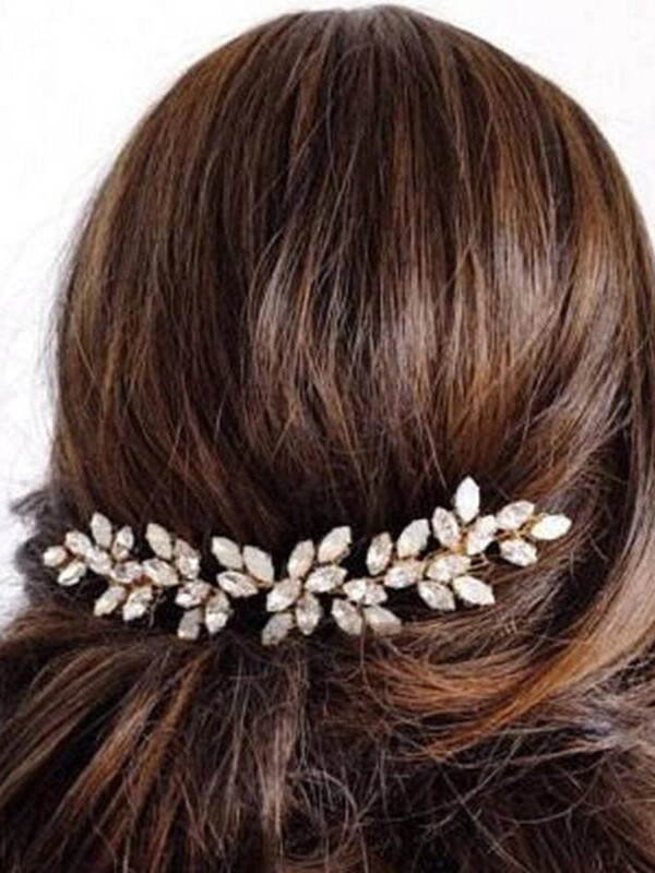 Luxus strasszos hajfésű menyasszonyi fejdísz a hajhoz Kiegészítő Elegáns női, kézzel készített fejpánt Menyasszonyi fejfedő Esküvői Haj Vine