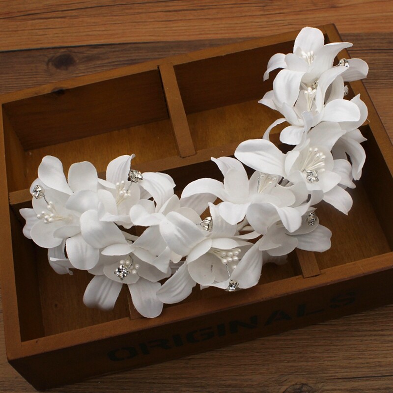 Līgavas Pērļu Rhinestone galvassegu matu aksesuāri Fascinator kāzu ķemme Peigne Mariage