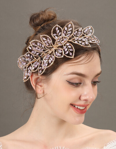Νέο πολυτελές νυφικό αξεσουάρ για τα μαλλιά με στρας Γάμου Κρυστάλλινα νυφική κεφαλή φλοράλ Γυναικεία καπέλα