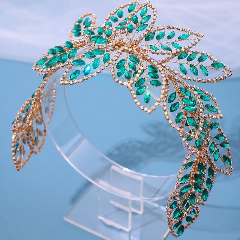 Νέο πολυτελές νυφικό αξεσουάρ για τα μαλλιά με στρας Γάμου Κρυστάλλινα νυφική κεφαλή φλοράλ Γυναικεία καπέλα