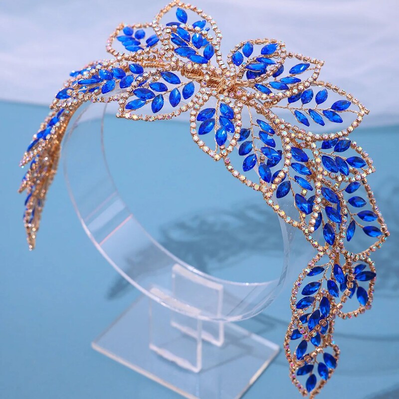 Νέο πολυτελές νυφικό αξεσουάρ για τα μαλλιά με στρας Γάμου Κρυστάλλινα νυφική κεφαλή φλοράλ Γυναικεία καπέλα