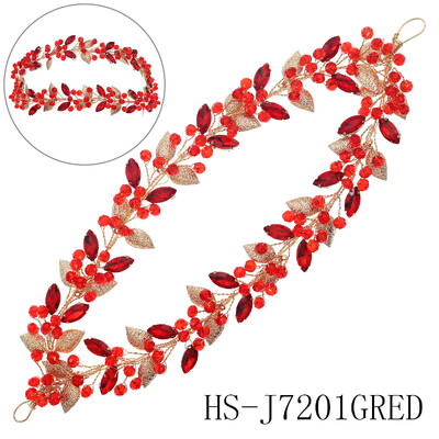 Πλήρης κρύσταλλο διπλής στρώσης Νυφικά λουράκια μαλλιών Μεταλλικά φύλλα στρας Headband Crown Headpiece Γάμος Αξεσουάρ κοσμημάτων δεξιώσεων