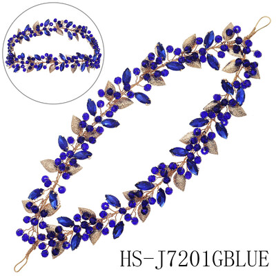 Πλήρης κρύσταλλο διπλής στρώσης Νυφικά λουράκια μαλλιών Μεταλλικά φύλλα στρας Headband Crown Headpiece Γάμος Αξεσουάρ κοσμημάτων δεξιώσεων