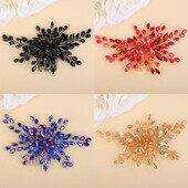 Κόκκινη σαμπάνια στρας νυφική χτένα μαλλιών Πράσινη γυναικεία κεφαλή ροζ μπλε κρύσταλλο κοσμήματα κεφαλής γάμου Μαύρα καλύμματα κεφαλής παράνυμφων