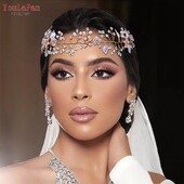 YouLaPan HP236 Bentita pentru frunte de nunta pentru femeie Mireasa Casca din aliaj cu strasuri Tiara de mireasa Accesorii pentru par de nunta