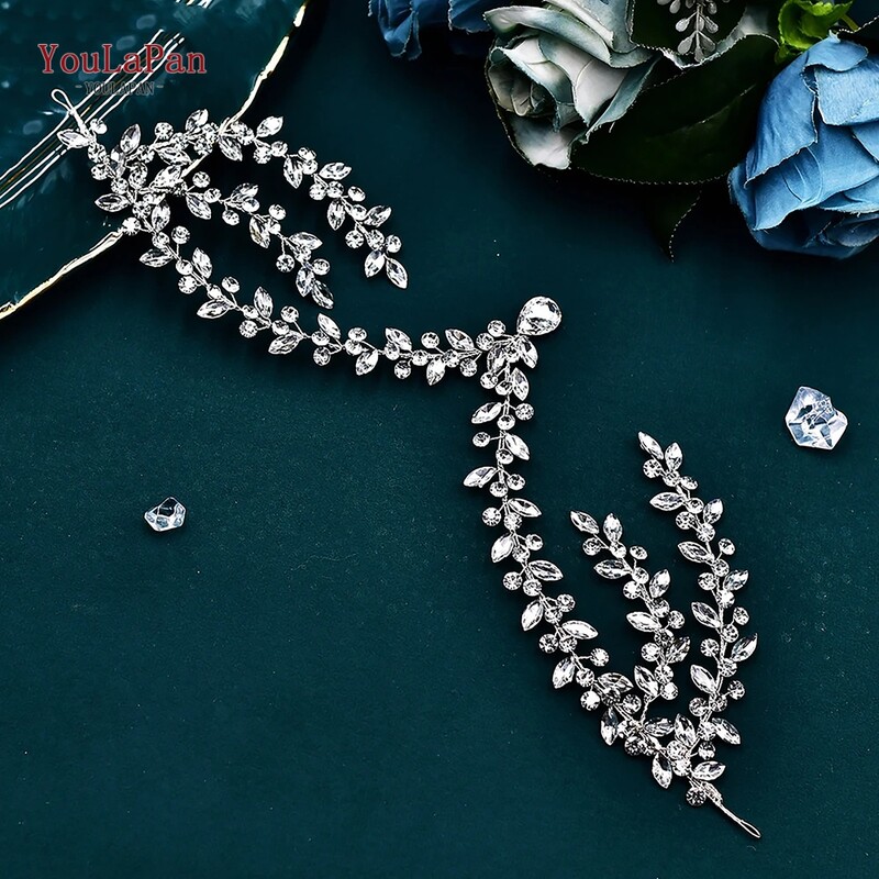YouLaPan Νυφική Κεφαλόδεσμος Γάμος Αξεσουάρ Μαλλιών Rhinestone Αξεσουάρ Μαλλιών Μέτωπο Νερό Διαμάντι Γυναικεία κορδέλα HP599