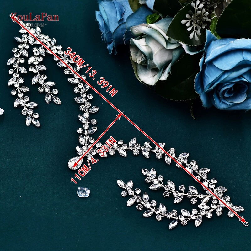 YouLaPan Νυφική Κεφαλόδεσμος Γάμος Αξεσουάρ Μαλλιών Rhinestone Αξεσουάρ Μαλλιών Μέτωπο Νερό Διαμάντι Γυναικεία κορδέλα HP599