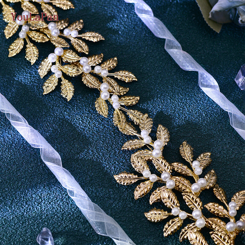 YouLaPan Hp353 Zlatna kruna Pokrivala za glavu Pokrivalo za glavu Biserni vijenac Vjenčana tijara Trake za glavu Ženski dodaci za kosu s nakitom