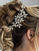 Prabangios Kalnų krištolas Plaukų Šukos Moteriškos Gėlių galvos Papuošalai Auksiniai Sidabriniai Vestuviniai Galvos apdangalai Vestuvių plaukų aksesuarai Plaukų segtukai
