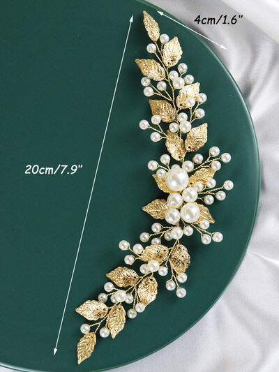 Aranylevelű gyöngy fejpánt, kézzel készített menyasszonyi fejdísz Vintage 90-es évek, elegáns női fejdíszek bulikra esküvői hajkiegészítők