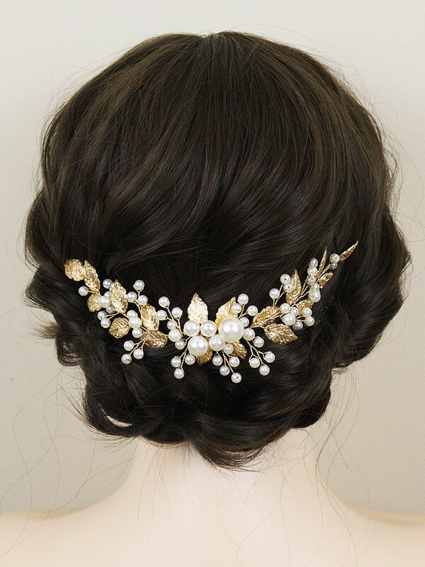 Aranylevelű gyöngy fejpánt, kézzel készített menyasszonyi fejdísz Vintage 90-es évek, elegáns női fejdíszek bulikra esküvői hajkiegészítők