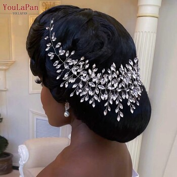 YouLaPan Bride Hair Vine Wedding Tiara Bandband Full Rhinestone Crystal Bridal Dress Wedding Headpieces Women Jewelry HP237