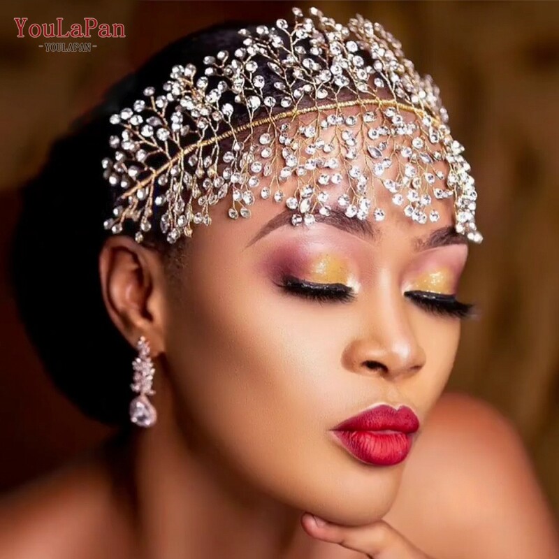 YouLaPan Bride Hair Vine Vestuvių Tiara Galvos juostelė Pilnas Kalnų krištolas nuotakos galvos apdangalas Vestuviniai galvos apdangalai Moteriški papuošalai HP237