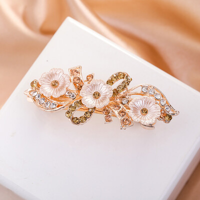 Κρυστάλλινα Floral Γυναικεία φουρκέτα Γυναικεία Κοσμήματα για Γυναικεία Κλιπ Μαλλιά από Κράμα Rhinestone Αλουμίνιο για πάρτι Barrettes Leaf AE024