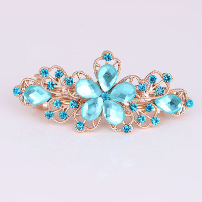 Κρυστάλλινα Floral Γυναικεία φουρκέτα Γυναικεία Κοσμήματα για Γυναικεία Κλιπ Μαλλιά από Κράμα Rhinestone Αλουμίνιο για πάρτι Barrettes Leaf AE024