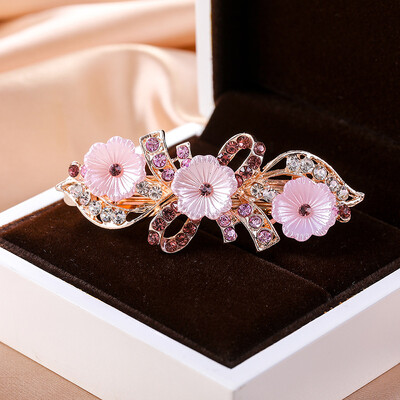 Κρυστάλλινα Floral Γυναικεία φουρκέτα Γυναικεία Κοσμήματα για Γυναικεία Κλιπ Μαλλιά από Κράμα Rhinestone Αλουμίνιο για πάρτι Barrettes Leaf AE024