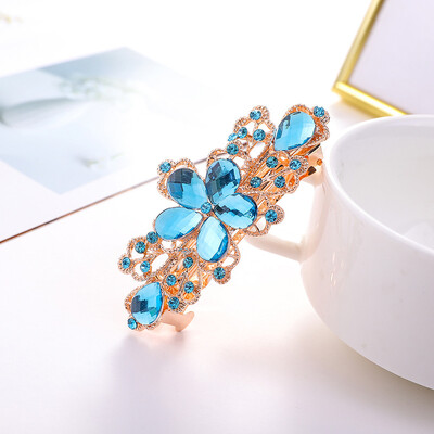 Κρυστάλλινα Floral Γυναικεία φουρκέτα Γυναικεία Κοσμήματα για Γυναικεία Κλιπ Μαλλιά από Κράμα Rhinestone Αλουμίνιο για πάρτι Barrettes Leaf AE024