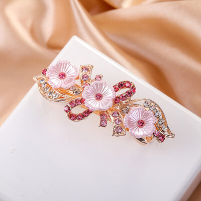 Κρυστάλλινα Floral Γυναικεία φουρκέτα Γυναικεία Κοσμήματα για Γυναικεία Κλιπ Μαλλιά από Κράμα Rhinestone Αλουμίνιο για πάρτι Barrettes Leaf AE024