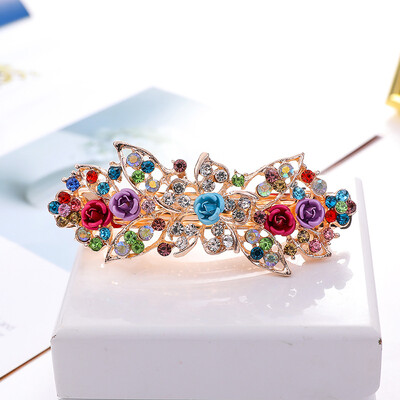 Κρυστάλλινα Floral Γυναικεία φουρκέτα Γυναικεία Κοσμήματα για Γυναικεία Κλιπ Μαλλιά από Κράμα Rhinestone Αλουμίνιο για πάρτι Barrettes Leaf AE024