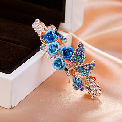 Κρυστάλλινα Floral Γυναικεία φουρκέτα Γυναικεία Κοσμήματα για Γυναικεία Κλιπ Μαλλιά από Κράμα Rhinestone Αλουμίνιο για πάρτι Barrettes Leaf AE024