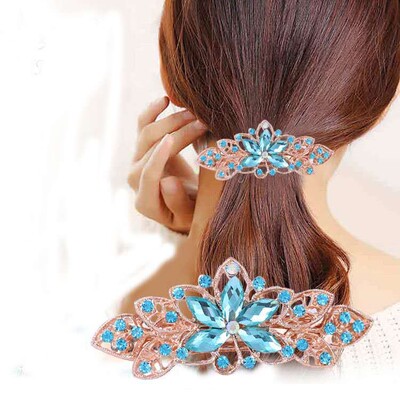 Κρυστάλλινα Floral Γυναικεία φουρκέτα Γυναικεία Κοσμήματα για Γυναικεία Κλιπ Μαλλιά από Κράμα Rhinestone Αλουμίνιο για πάρτι Barrettes Leaf AE024