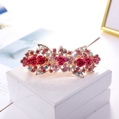 Κρυστάλλινα Floral Γυναικεία φουρκέτα Γυναικεία Κοσμήματα για Γυναικεία Κλιπ Μαλλιά από Κράμα Rhinestone Αλουμίνιο για πάρτι Barrettes Leaf AE024