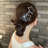 Νέο αντικείμενο Rhinstone Star Κλιπ μαλλιών Snap Clip Φουρκέτες Barrettes Κοσμήματα για τα μαλλιά Αξεσουάρ Δώρα