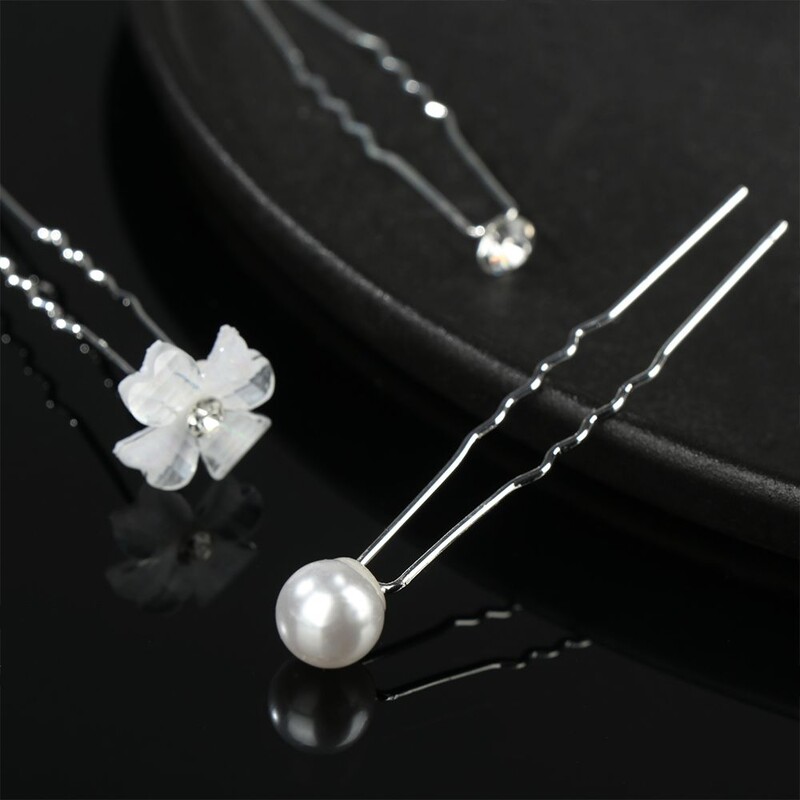 20 komada svadbene igle u obliku slova U. Metalna ukosnica. Ukosnice. Biserni dijamant. Ženski dodaci za kosu. Alati za dizajn vjenčane frizure.