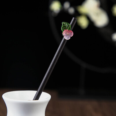 1 db fából készült hajrúd kínai stílusú tekercselő virágos hajtű bojttal, elegáns hölgy hajcsattal Hajkiegészítők Vintage 2024