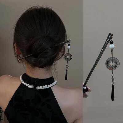 2024. gada jauns ķīniešu stila tauriņu ziedu pušķu matu nūja sievietēm vintage metāla Hanfu irbulīši matu nūjiņas matu aksesuāri