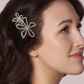 Stonefans Agrafe de păr cu flori mari și mici Bijuterii cu stras pentru femei Tiara de mireasă Boho Accesorii pentru ac de păr din cristal gol