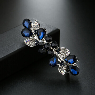 Jauna korejiešu kristāla tauriņu pavasara matu sprādze, cirkona sakausējuma augšējā saspraude, horizontālā saspraude Eleganta sieviešu modes matu rotaslietas