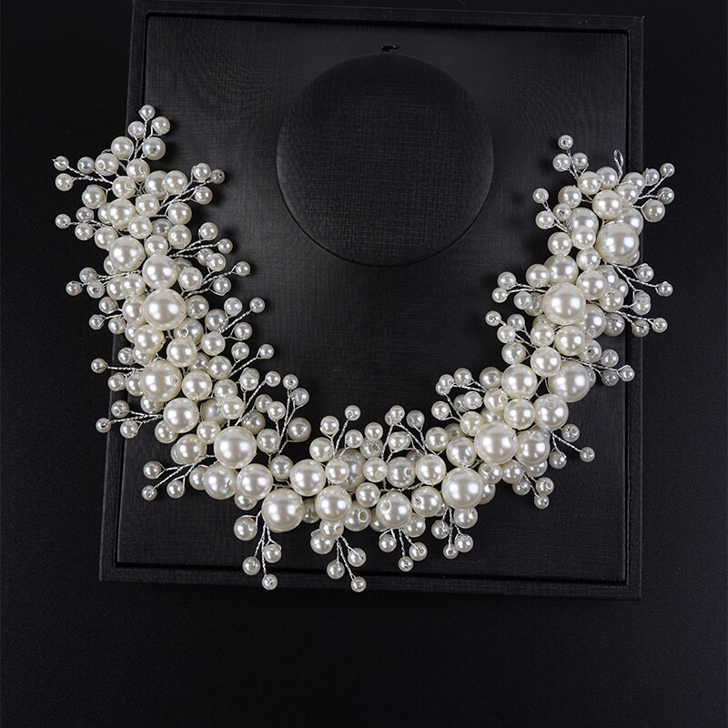 Μοντέρνα χειροποίητα μαργαριτάρια νυφικό κεφαλόδεσμο Πολυτελή αξεσουάρ για τα μαλλιά γάμου Bridesmaid Girls Head Jewels for Women Headpiece Tiaras